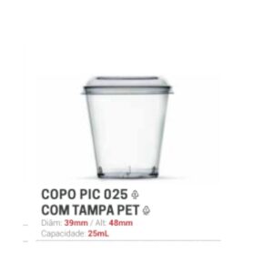Taça Pic-025 Com Tampa Pet - PLASTILANIA