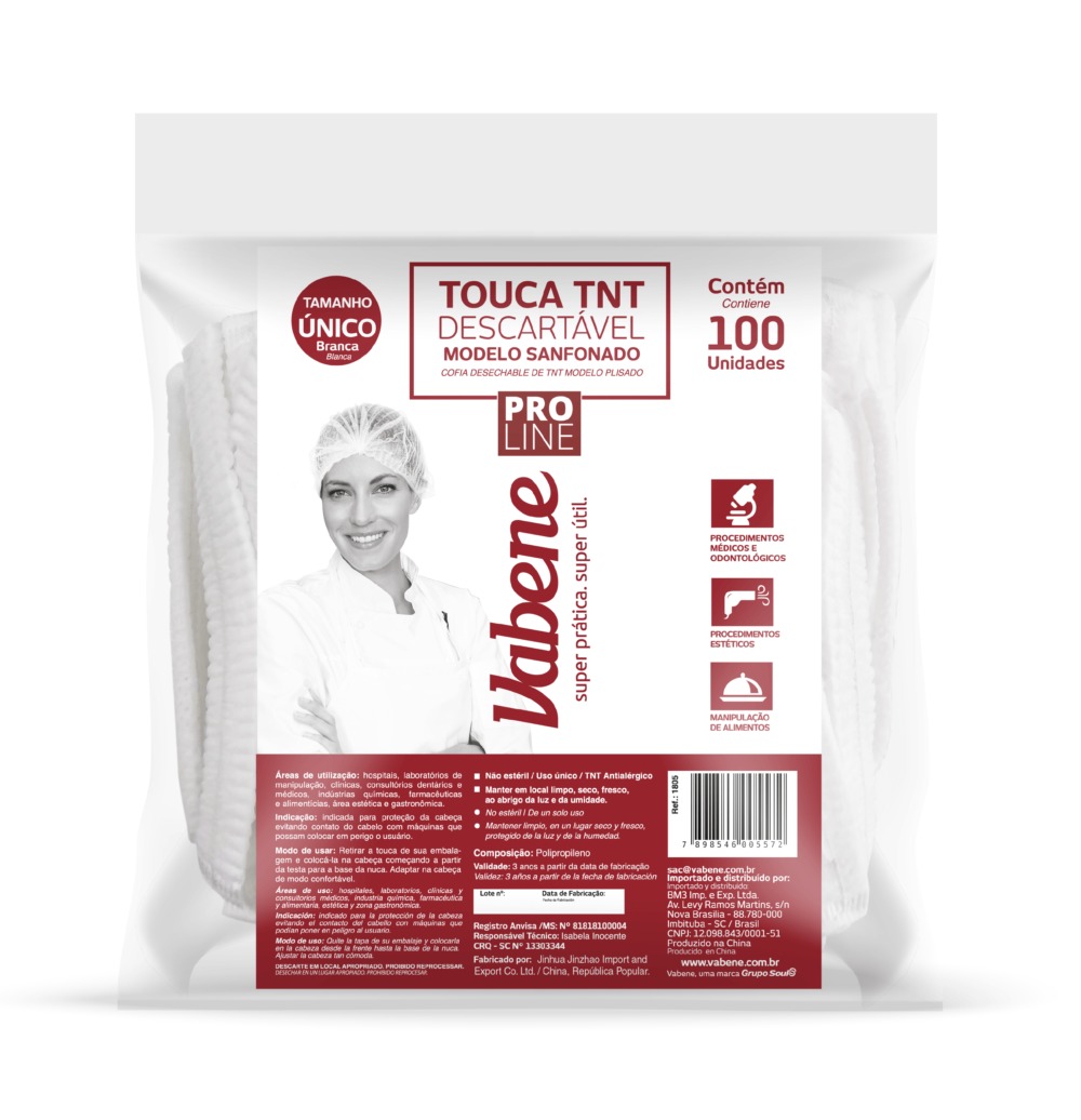 touca branca Touca vabene